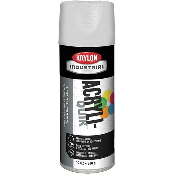 Krylon - White, 12 oz Net Fill, Gloss, Lacquer Spray Paint - 15 to 20 Sq Ft per Can, 16 oz Container, Use on Cabinets, Color Coding Steel & Lumber, Conduits, Drums, Ducts, Furniture, Motors, Pipelines, Tools - Benchmark Tooling