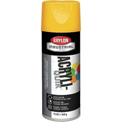 Krylon - OSHA Yellow, 12 oz Net Fill, Gloss, Enamel Spray Paint - 15 to 20 Sq Ft per Can, 12 oz Container, Use on Ceramics, Glass, Metal, Plaster, Wood - Benchmark Tooling