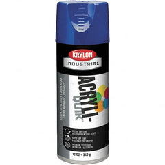 Krylon - True Blue, 12 oz Net Fill, Gloss, Lacquer Spray Paint - 15 to 20 Sq Ft per Can, 16 oz Container, Use on Cabinets, Color Coding Steel & Lumber, Conduits, Drums, Ducts, Furniture, Motors, Pipelines, Tools - Benchmark Tooling