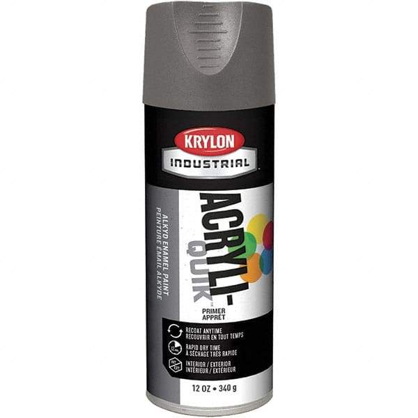 Krylon - Gray, 12 oz Net Fill, Gloss, Primer Spray Paint - 15 to 20 Sq Ft per Can, 16 oz Container - Benchmark Tooling