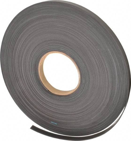 Mag-Mate - 100' Long x 1/2" Wide x 1/16" Thick Flexible Magnetic Strip - 6 Lb Max Pull Force, 3 Linear Ft/Lb Magnetic Pull Force, Plain Back - Benchmark Tooling