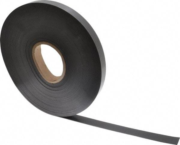 Mag-Mate - 100' Long x 1" Wide x 1/16" Thick Flexible Magnetic Strip - 12 Lb Max Pull Force, 6 Linear Ft/Lb Magnetic Pull Force, Plain Back - Benchmark Tooling