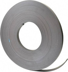 Mag-Mate - 100' Long x 3/4" Wide x 1/8" Thick Flexible Magnetic Strip - 12 Lb Max Pull Force, 14 Linear Ft/Lb Magnetic Pull Force, Plain Back - Benchmark Tooling