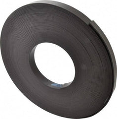 Mag-Mate - 100' Long x 1" Wide x 1/8" Thick Flexible Magnetic Strip - 16 Lb Max Pull Force, 19 Linear Ft/Lb Magnetic Pull Force, Plain Back - Benchmark Tooling