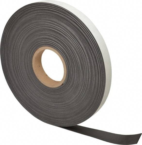 Mag-Mate - 100' Long x 1" Wide x 1/16" Thick Flexible Magnetic Strip - 12 Lb Max Pull Force, 6 Linear Ft/Lb Magnetic Pull Force, Adhesive Back - Benchmark Tooling