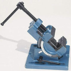 Palmgren - 4" Jaw Opening Capacity x 1-3/4" Throat Depth, Angle Drill Press Vise - 4" Wide Jaw, Stationary Base, Rapid Action, 7-3/8" OAL x 4-1/2" Overall Height - Benchmark Tooling