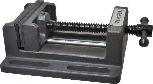 Palmgren - 4" Jaw Opening Capacity x 1-3/4" Throat Depth, Horizontal Drill Press Vise - 4" Wide Jaw, Stationary Base, Standard Speed, 7-1/2" OAL x 2-7/8" Overall Height - Benchmark Tooling