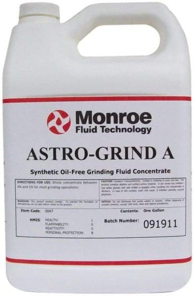 Monroe Fluid Technology - Astro-Grind A, 1 Gal Bottle Grinding Fluid - Synthetic, For Light Machining - Benchmark Tooling