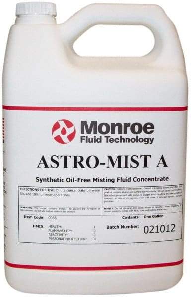 Monroe Fluid Technology - Astro-Mist A, 1 Gal Bottle Grinding Fluid - Synthetic, For Light Machining - Benchmark Tooling