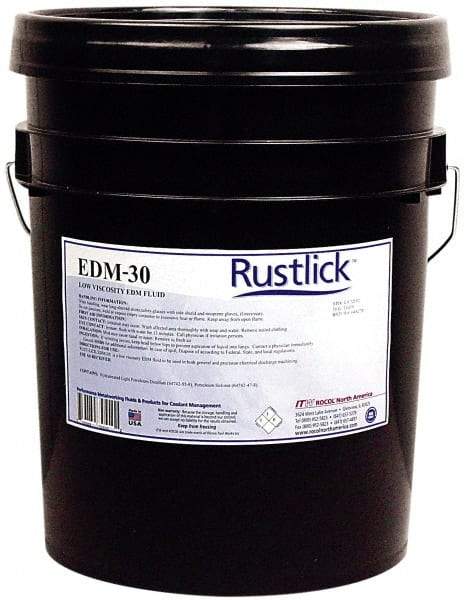 Rustlick - Rustlick EDM-30, 5 Gal Pail EDM/Dielectric Fluid - Straight Oil, For Electric Discharge Machining - Benchmark Tooling