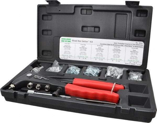 Value Collection - 104 Piece Steel Manual Rivet Nut Tool Kit - #6-32, #10-24" Thread - Benchmark Tooling