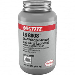 Loctite - 8 oz Can High Temperature Anti-Seize Lubricant - Copper/Graphite, -29 to 1,800°F, Copper Colored, Water Resistant - Benchmark Tooling