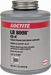 Loctite - 1 Lb Can High Temperature Anti-Seize Lubricant - Copper/Graphite, -29 to 1,800°F, Copper Colored, Water Resistant - Benchmark Tooling