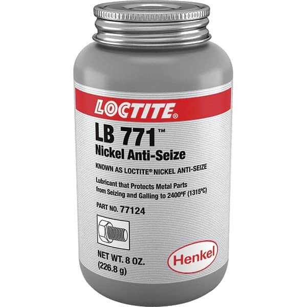 Loctite - 8 oz Can High Temperature Anti-Seize Lubricant - Nickel, -54 to 2,399°F, Silver Colored, Water Resistant - Benchmark Tooling