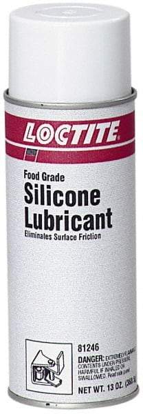 Loctite - 13 oz Aerosol Silicone Lubricant - Translucent, Food Grade - Benchmark Tooling