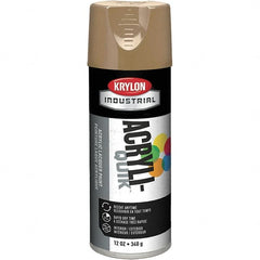 Krylon - Khaki (Color), 12 oz Net Fill, Gloss, Lacquer Spray Paint - 15 to 20 Sq Ft per Can, 16 oz Container, Use on Cabinets, Color Coding Steel & Lumber, Conduits, Drums, Ducts, Furniture, Motors, Pipelines, Tools - Benchmark Tooling