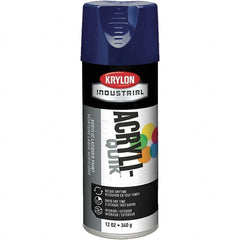 Krylon - Regal Blue, 12 oz Net Fill, Gloss, Lacquer Spray Paint - 15 to 20 Sq Ft per Can, 16 oz Container, Use on Cabinets, Color Coding Steel & Lumber, Conduits, Drums, Ducts, Furniture, Motors, Pipelines, Tools - Benchmark Tooling