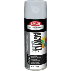 Krylon - Pewter Gray, 12 oz Net Fill, Gloss, Lacquer Spray Paint - 15 to 20 Sq Ft per Can, 16 oz Container, Use on Cabinets, Color Coding Steel & Lumber, Conduits, Drums, Ducts, Furniture, Motors, Pipelines, Tools - Benchmark Tooling