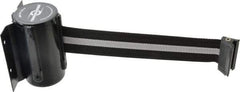 Tensator - 4-1/2" High x 90" Long Wall Mount Tensabarrier - Steel, Black Powdercoat Finish, Black, Use with Tensabarrier - Benchmark Tooling