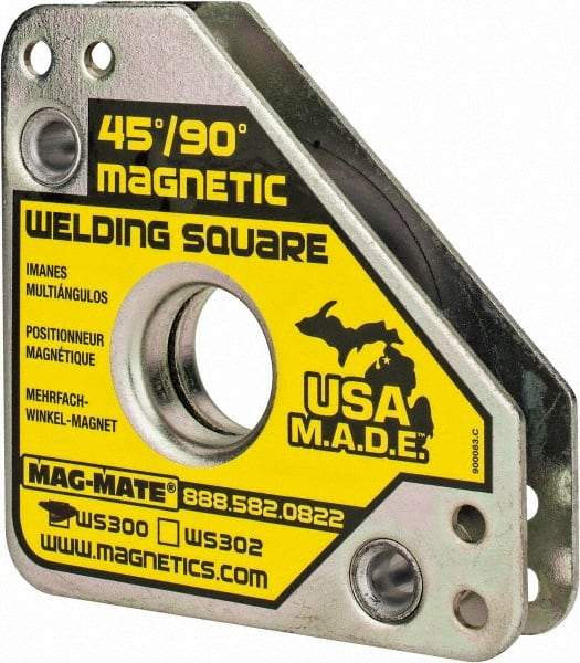 Mag-Mate - 3-3/4" Wide x 3/4" Deep x 3-3/4" High, Rare Earth Magnetic Welding & Fabrication Square - 60 Lb Average Pull Force - Benchmark Tooling