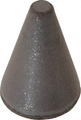 Cratex - 7/8" Max Diam x 1-1/4" Long, Taper, Rubberized Point - Medium Grade, Silicon Carbide, 1/4" Arbor Hole, Unmounted - Benchmark Tooling