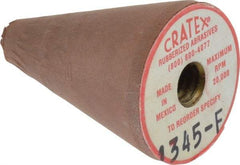 Cratex - 7/8" Max Diam x 1-1/4" Long, Taper, Rubberized Point - Fine Grade, Silicon Carbide, 1/4" Arbor Hole, Unmounted - Benchmark Tooling