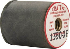 Cratex - 7/8" Max Diam x 1" Long, Cylinder, Rubberized Point - Very Fine Grade, Silicon Carbide, 1/4" Arbor Hole, Unmounted - Benchmark Tooling