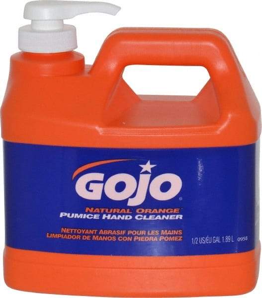 GOJO - 1/2 Gal Pump Bottle Liquid Hand Cleaner - General Duty, Orange Scent - Benchmark Tooling