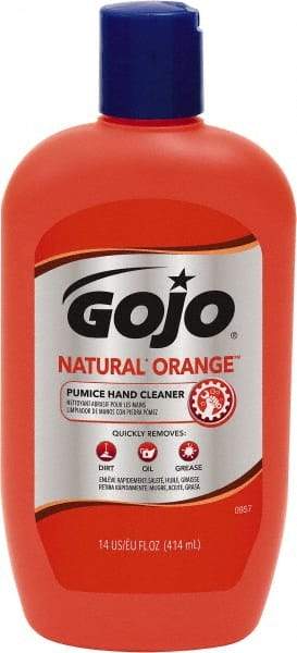 GOJO - 14 oz Squeeze Bottle Liquid Hand Cleaner - General Duty, Orange Scent, W/Pumice - Benchmark Tooling