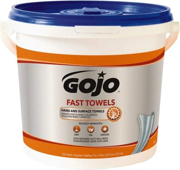 GOJO - Pre-Moistened Hand Cleaning Wipes - Center Pull, 12-1/4" x 10-1/2" Sheet Size, Blue - Benchmark Tooling