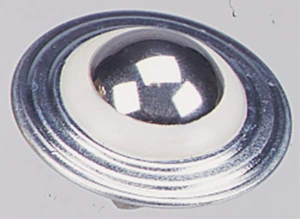 Value Collection - 1 Inch Diameter, Round, Stainless Steel Ball Transfer - 1.8594 Inch Overall Diameter, 1.1719 Inch Mount Height, 125 Lb. Capacity - Benchmark Tooling