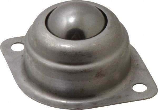 Value Collection - 1 Inch Diameter, Oval, Stainless Steel Ball Transfer - 1.1875 Inch Mount Height, 125 Lb. Capacity - Benchmark Tooling