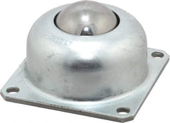 Value Collection - 1-1/2 Inch Diameter, Square, Carbon Steel Ball Transfer - 1.8125 Inch Mount Height, 250 Lb. Capacity - Benchmark Tooling