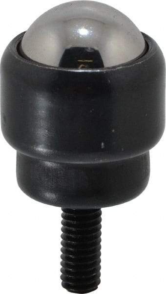 Value Collection - 1 Inch Diameter, Round, Carbon Steel Ball Transfer - 1.2188 Inch Overall Diameter, 1.4375 Inch Mount Height, 125 Lb. Capacity - Benchmark Tooling