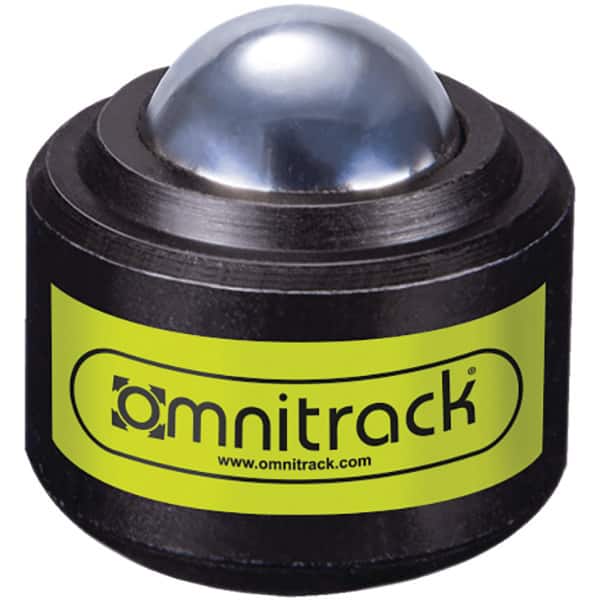 Value Collection - 1/2 Inch Diameter, Round, Chrome Steel Ball Transfer - 7/8 Inch Overall Diameter, 7/8 Inch Mount Height, 100 Lb. Capacity - Benchmark Tooling