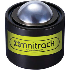 Value Collection - 1 Inch Diameter, Round, Chrome Steel Ball Transfer - 2 Inch Overall Diameter, 1-3/4 Inch Mount Height, 825 Lb. Capacity - Benchmark Tooling