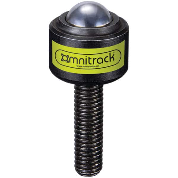 Value Collection - 1/2 Inch Diameter, Round, Chrome Steel Ball Transfer - 7/8 Inch Overall Diameter, 7/8 Inch Mount Height, 100 Lb. Capacity - Benchmark Tooling