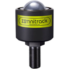 Value Collection - 1 Inch Diameter, Round, Chrome Steel Ball Transfer - 2 Inch Overall Diameter, 2 Inch Mount Height, 825 Lb. Capacity - Benchmark Tooling