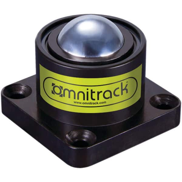 Value Collection - 1 Inch Diameter, Square, Chrome Steel Ball Transfer - 1-3/4 Inch Overall Diameter, 1-5/8 Inch Mount Height, 500 Lb. Capacity - Benchmark Tooling