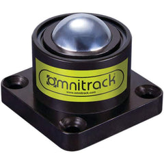 Value Collection - 1 Inch Diameter, Square, Chrome Steel Ball Transfer - 2 Inch Overall Diameter, 1-3/4 Inch Mount Height, 825 Lb. Capacity - Benchmark Tooling