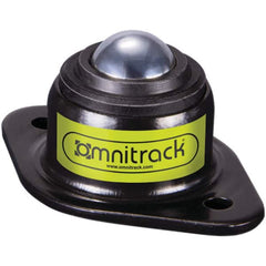 Value Collection - 1/2 Inch Diameter, Oval, Chrome Steel Ball Transfer - 1 Inch Overall Diameter, 0.3125 Inch Mount Height, 100 Lb. Capacity - Benchmark Tooling