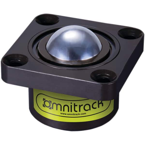 Value Collection - 1 Inch Diameter, Square, Chrome Steel Ball Transfer - 1-3/4 Inch Overall Diameter, 1/2 Inch Mount Height, 500 Lb. Capacity - Benchmark Tooling