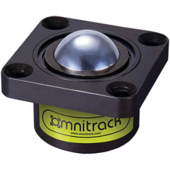 Value Collection - 1 Inch Diameter, Square, Chrome Steel Ball Transfer - 2 Inch Overall Diameter, 1/2 Inch Mount Height, 825 Lb. Capacity - Benchmark Tooling
