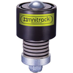 Value Collection - 1/2 Inch Diameter, Round, Chrome Steel Ball Transfer - 7/8 Inch Overall Diameter, 1.54 Inch Mount Height, 70 Lb. Capacity - Benchmark Tooling