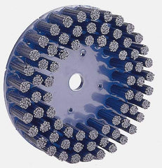 Weiler - 8" 120 Grit Silicon Carbide Crimped Disc Brush - Fine Grade, Plain Hole Connector, 1-1/2" Trim Length, 7/8" Arbor Hole - Benchmark Tooling