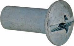 Made in USA - #10-24 Thread Barrel, Slotted/Phillips Drive, Steel Sex Bolt & Binding Post - Zinc-Plated Finish, 5/8" Long Barrel - Benchmark Tooling