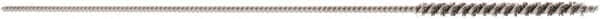 Brush Research Mfg. - 0.063" Diam Helical Stainless Steel Tube Brush - 0.003" Filament Diam, 3/4" Brush Length, 3" OAL, 0.034" Diam Shank - Benchmark Tooling