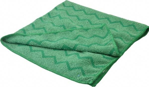 Rubbermaid - Dry Microfiber Wipes - 20" x 20" Sheet Size, Green - Benchmark Tooling