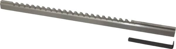 Value Collection - 3/16" Keyway Width, Style C, Keyway Broach - High Speed Steel, Bright Finish, 3/8" Broach Body Width, 25/64" to 2-1/2" LOC, 11-3/4" OAL - Benchmark Tooling