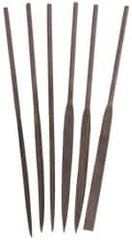 Value Collection - 6 Piece Swiss Pattern File Set - 4" Long, 2 Coarseness, Set Includes Equalling, Flat, Half Round, Round, Square, Three Square - Benchmark Tooling